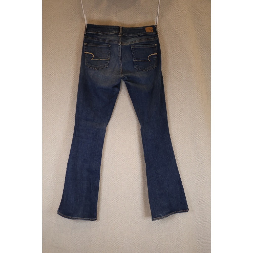 American Eagle Outfitters Women 10 Long Bootcut Jeans Medium Wash Blue Denim